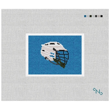 Lacrosse Helmet Needlepoint Card Wallet Kit Stitched Preview