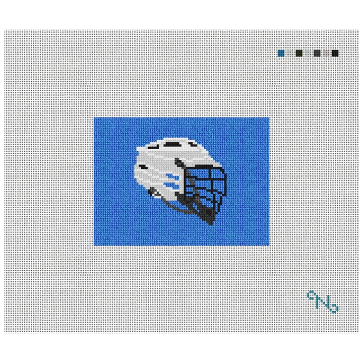 Lacrosse Helmet Needlepoint Card Wallet Kit Stitched Preview