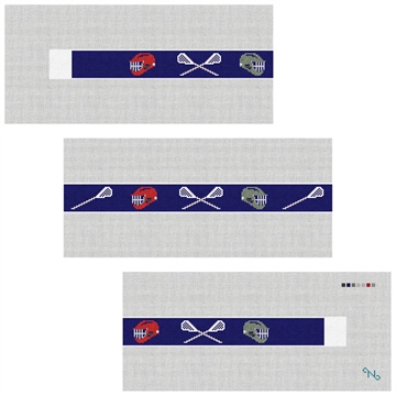Lacrosse Needlepoint Belt Kit Stitched Preview