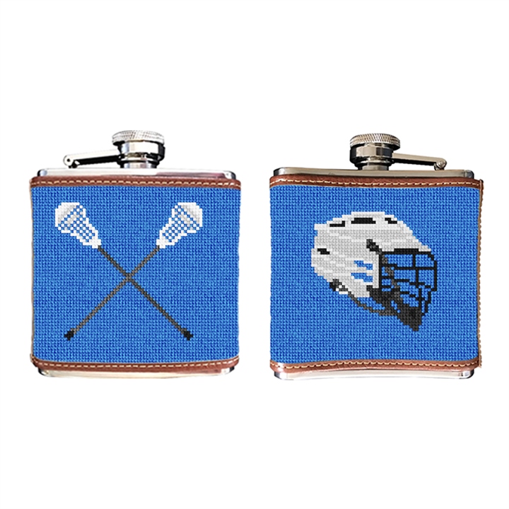 Lacrosse Needlepoint Flask 