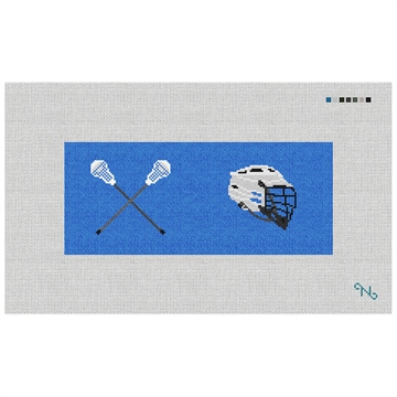 Lacrosse Needlepoint Flask Kit Stitched Preview