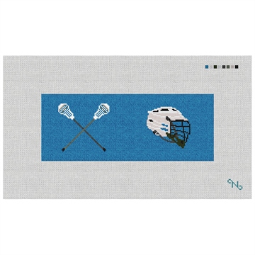 Lacrosse Needlepoint Wallet Kit Stitched Preview