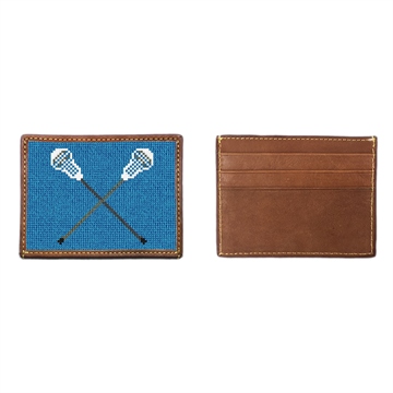 Lacrosse Sticks Needlepoint Card Wallet