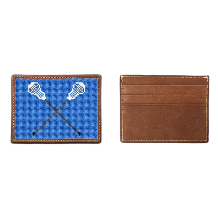 Lacrosse Sticks Needlepoint Card Wallet