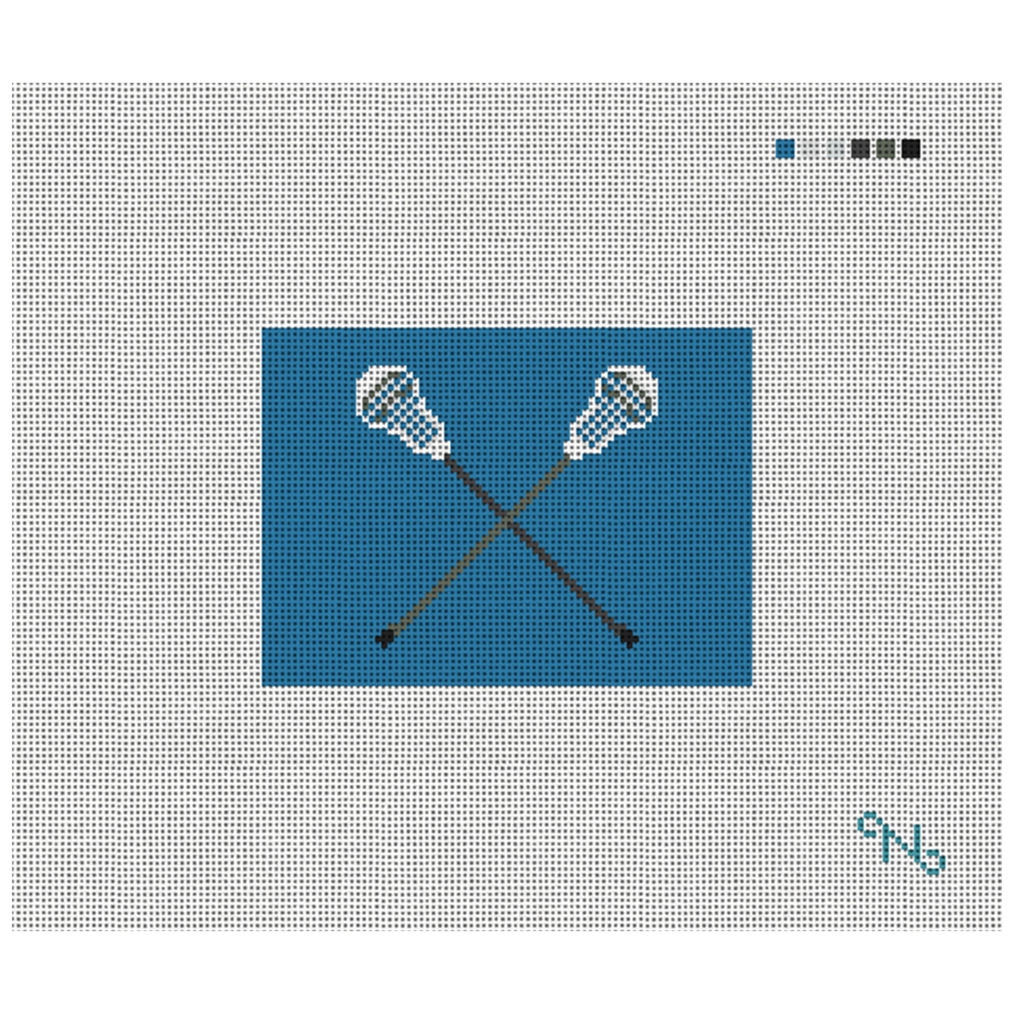 Lacrosse Sticks Needlepoint Card Wallet Kit