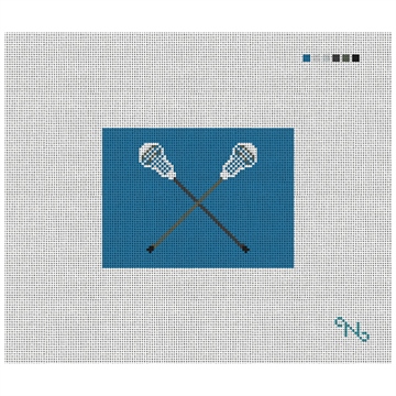 Lacrosse Sticks Needlepoint Card Wallet Kit