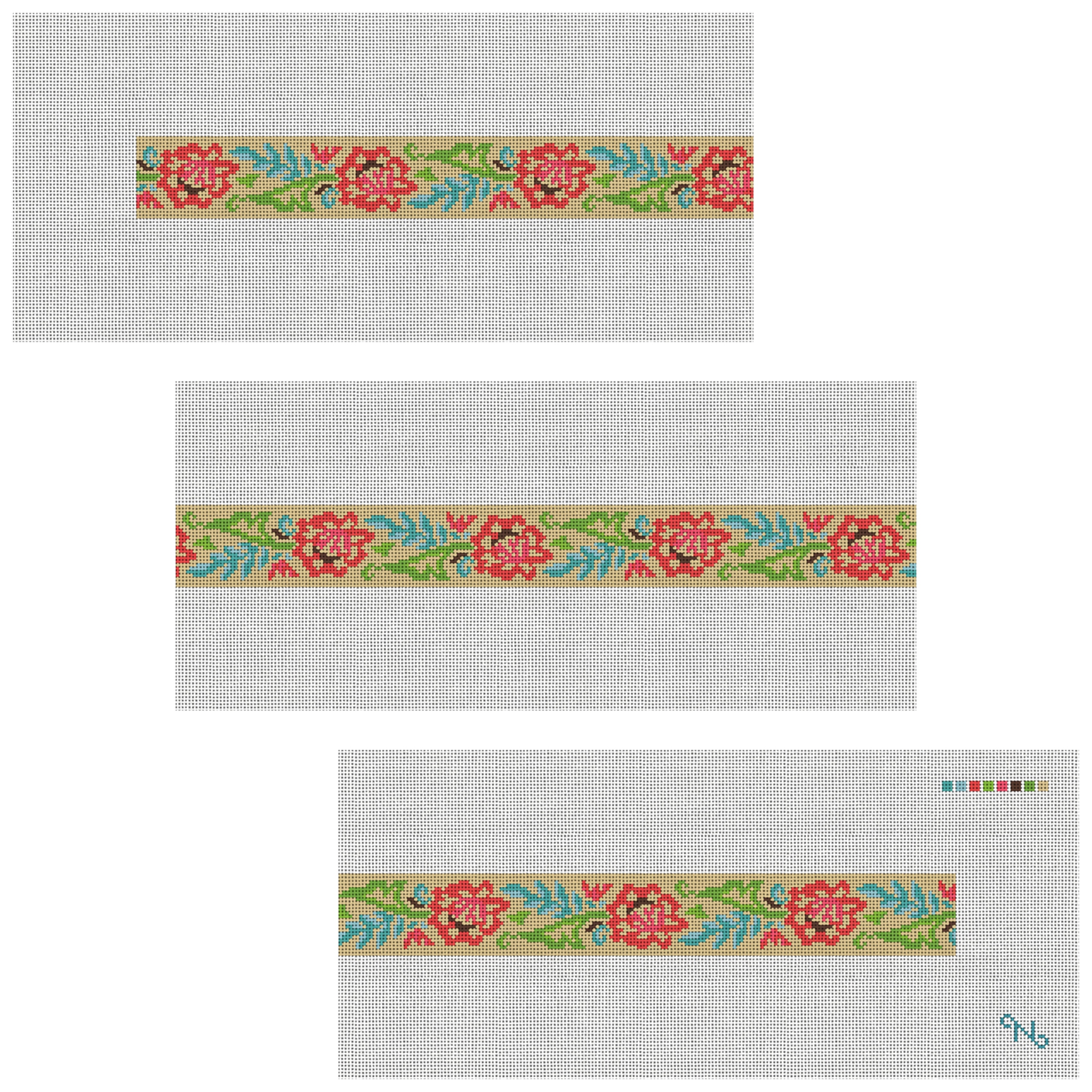Lacy Floral Needlepoint Belt Kit