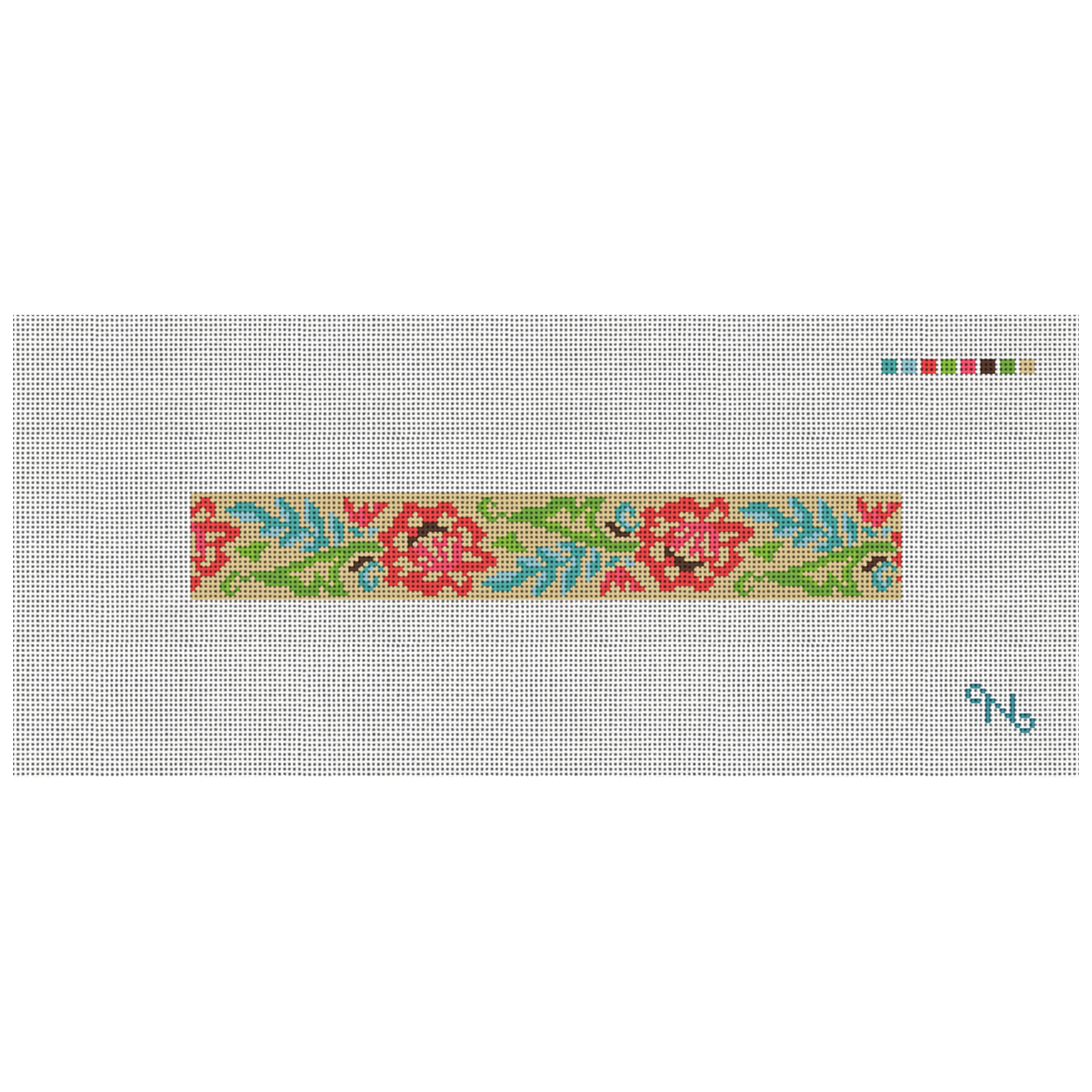 Lacy Floral Needlepoint Key Fob Kit