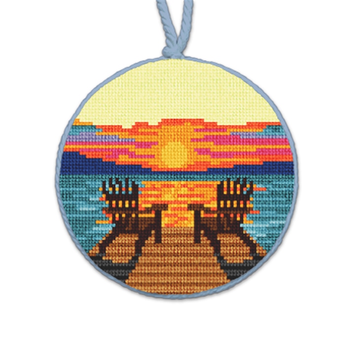 Lake Life Chairs Needlepoint Ornament