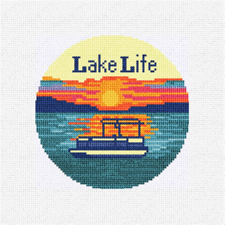Lake Life Pontoon Needlepoint Ornament Kit
