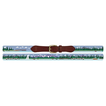 Lake Tahoe Needlepoint Belt