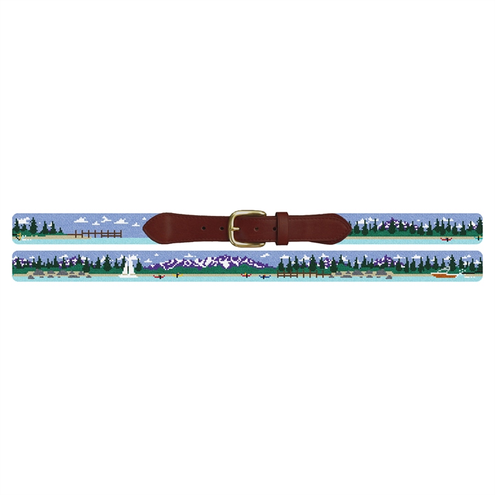 Lake Tahoe Needlepoint Belt