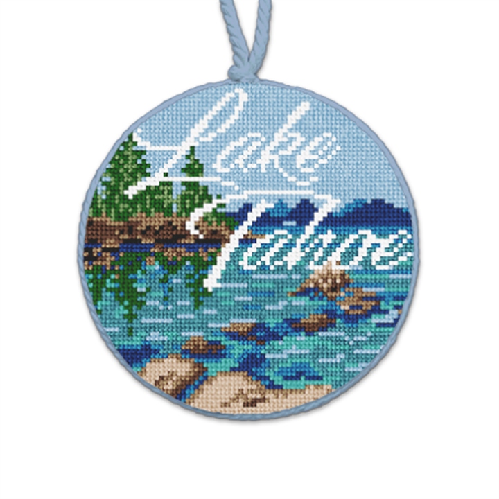 Lake Tahoe Needlepoint Ornament