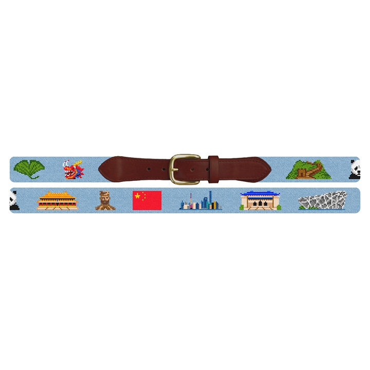 Landmarks of China Needlepoint Belt 