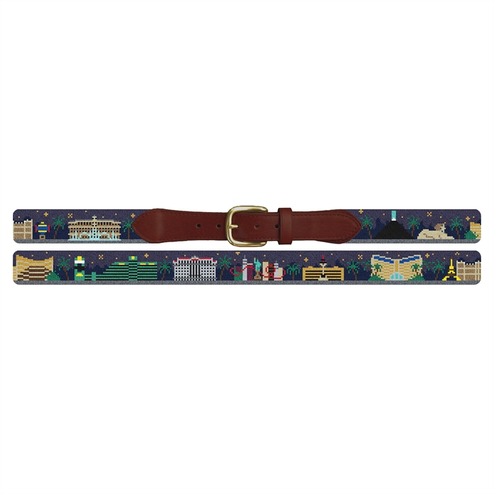Las Vegas Landscape Needlepoint Belt 