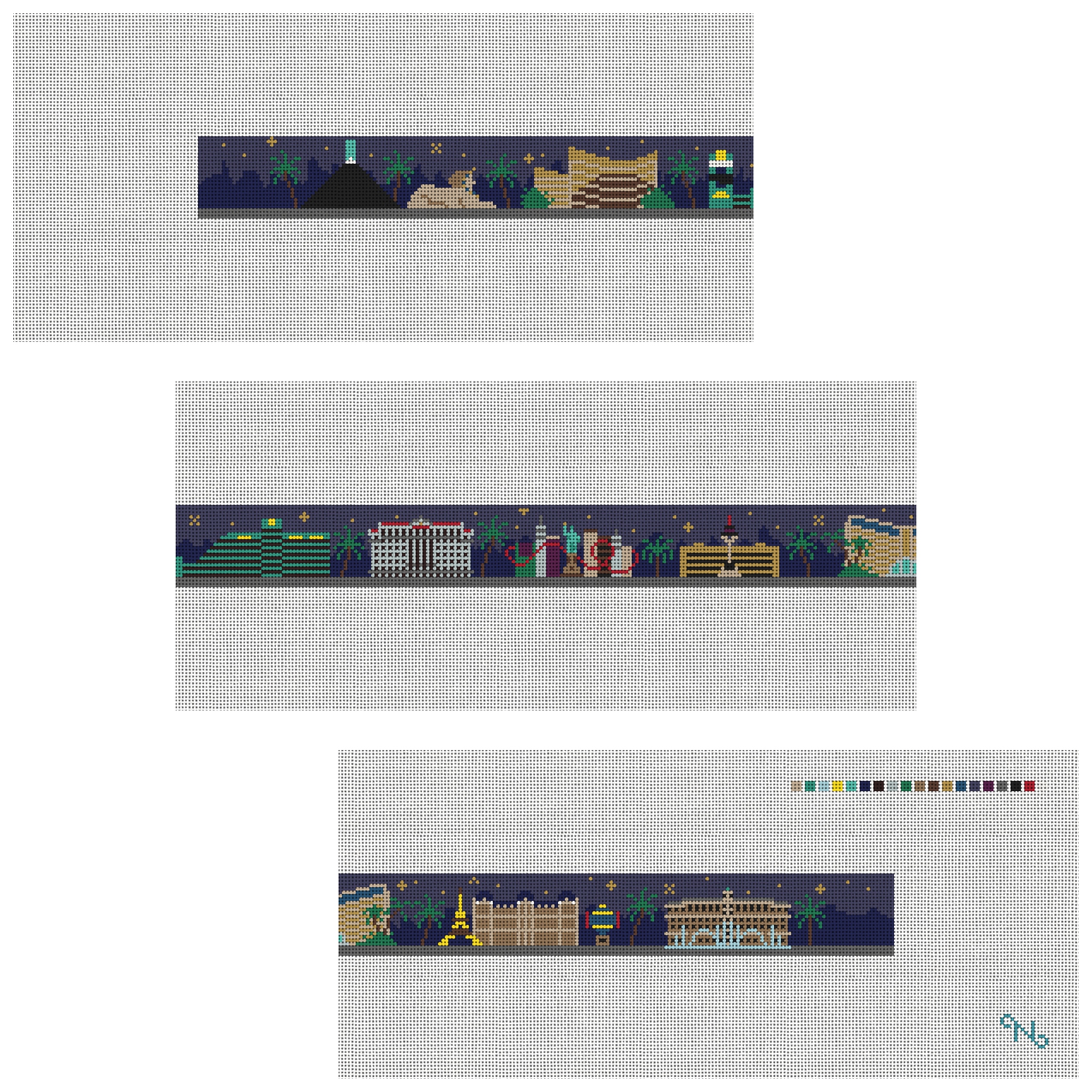 Las Vegas Landscape Needlepoint Belt Kit