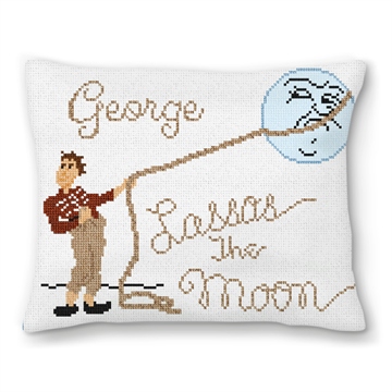 Lasso The Moon Needlepoint Pillow