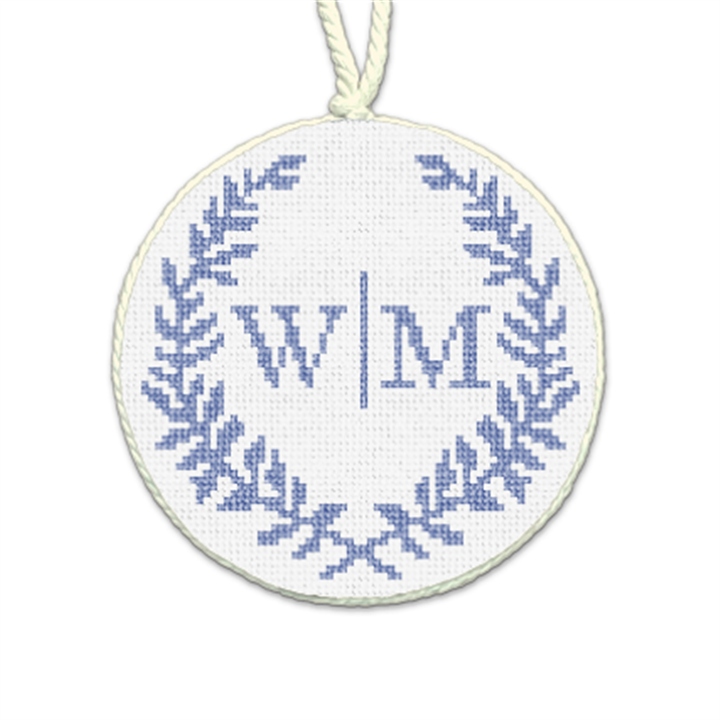 Laurel Wreath Wedding Needlepoint Ornament