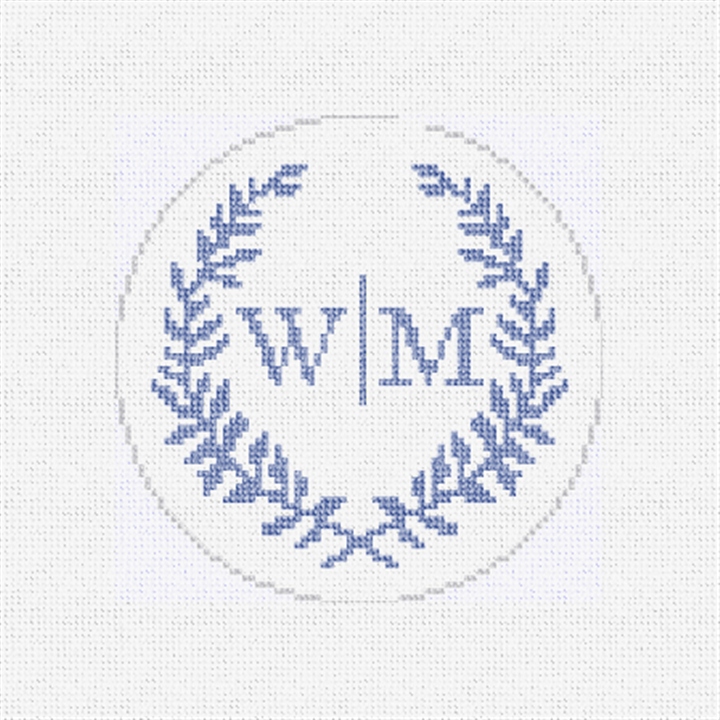 Laurel Wreath Wedding Needlepoint Ornament Kit