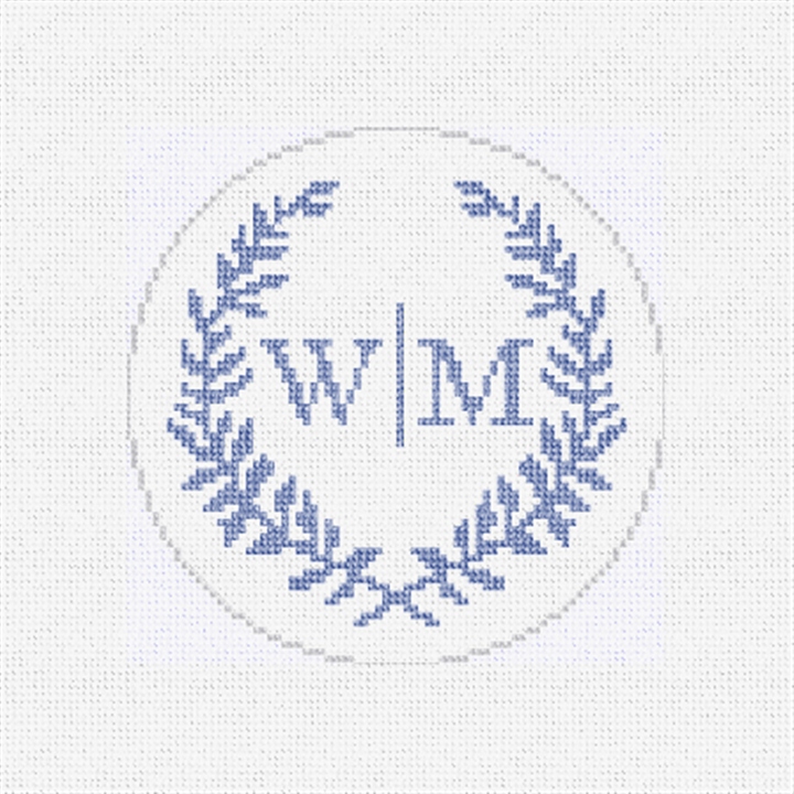 Laurel Wreath Wedding Needlepoint Ornament Kit