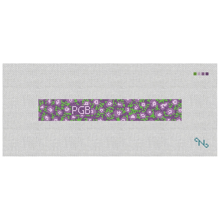 Lavender Lilacs Needlepoint Key Fob Kit Stitched Preview
