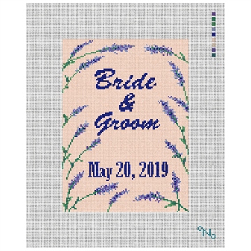 Lavender Wedding Needlepoint Kit Stitched Preview