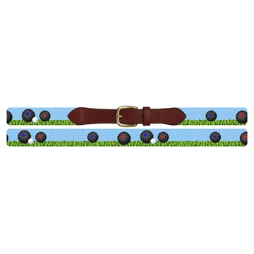 Lawn Bowling Needlepoint Belt
