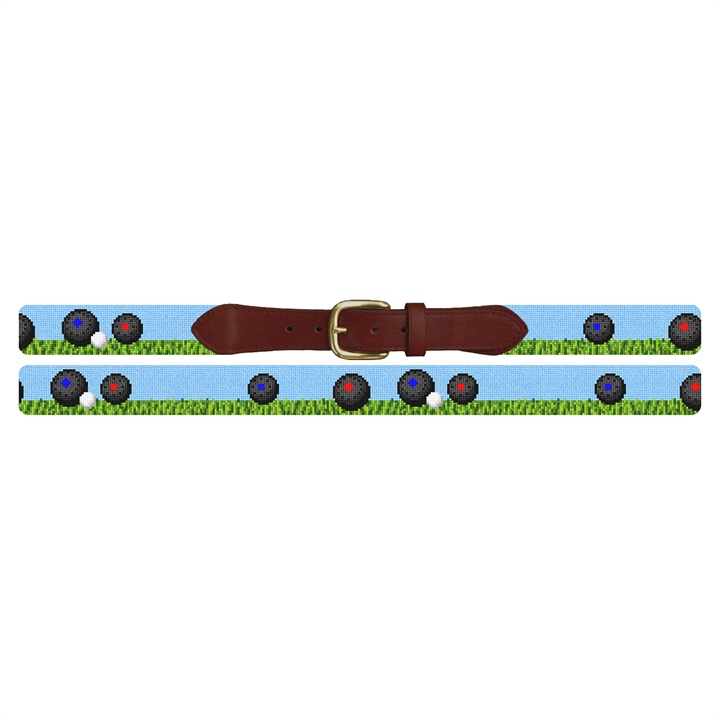 Lawn Bowling Needlepoint Belt