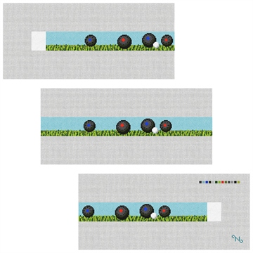 Lawn Bowling Needlepoint Belt Kit Stitched Preview