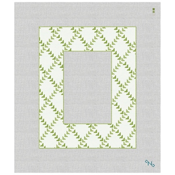 Leafy Trellis Picture Frame Needlepoint Kit Stitched Preview