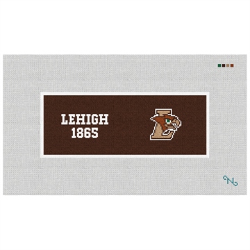 Lehigh University Hawk Needlepoint Wallet Kit Stitched Preview