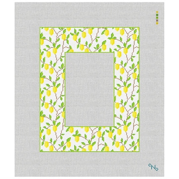 Lemons Picture Frame Needlepoint Kit Stitched Preview