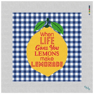 Lemons to Lemonade Needlepoint Kit Stitched Preview