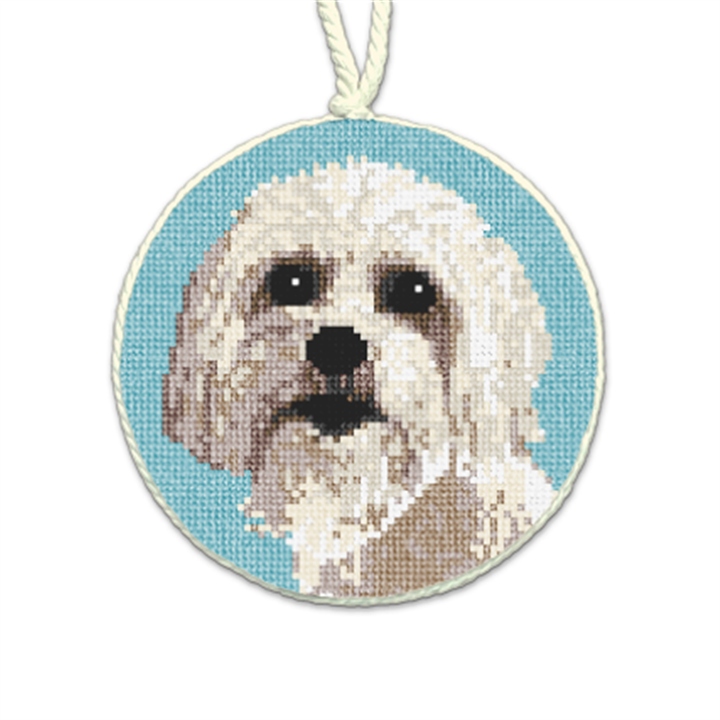 Lhasa Apso Needlepoint Ornament