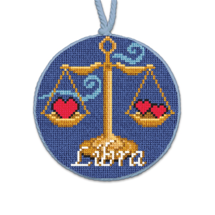 Libra The Scales Needlepoint Ornament 