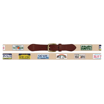 License Plate Needlepoint Belt