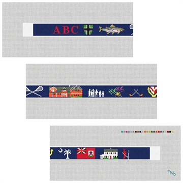 Life Treasures Custom Needlepoint Belt Kit Stitched Preview