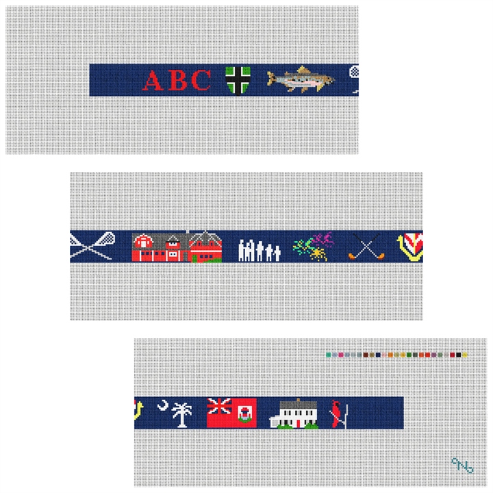 Life Treasures Custom Needlepoint Belt Kit Stitched Preview