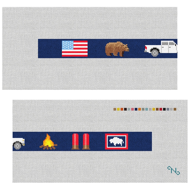Life Treasures Custom Needlepoint Dog Collar Kit Stitched Preview