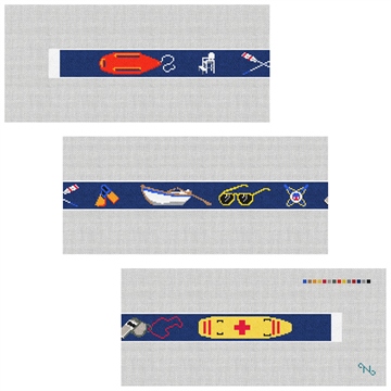 Lifeguard Needlepoint Belt Kit Stitched Preview