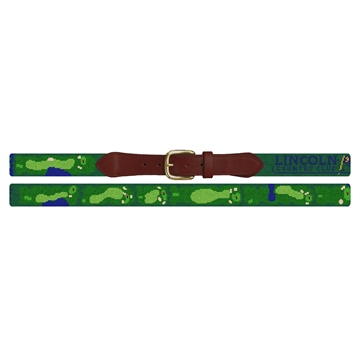 Lincoln Country Club Golf Course Needlepoint Belt