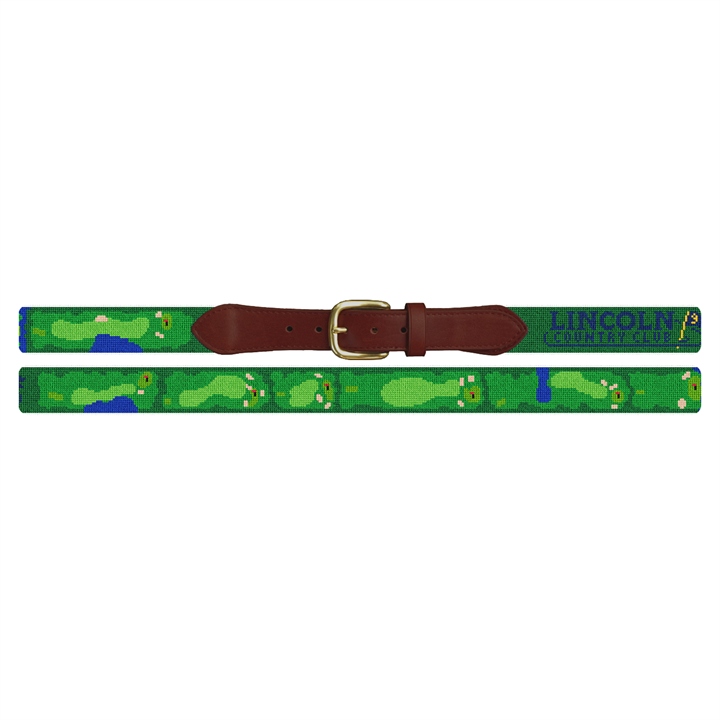 Lincoln Country Club Golf Course Needlepoint Belt