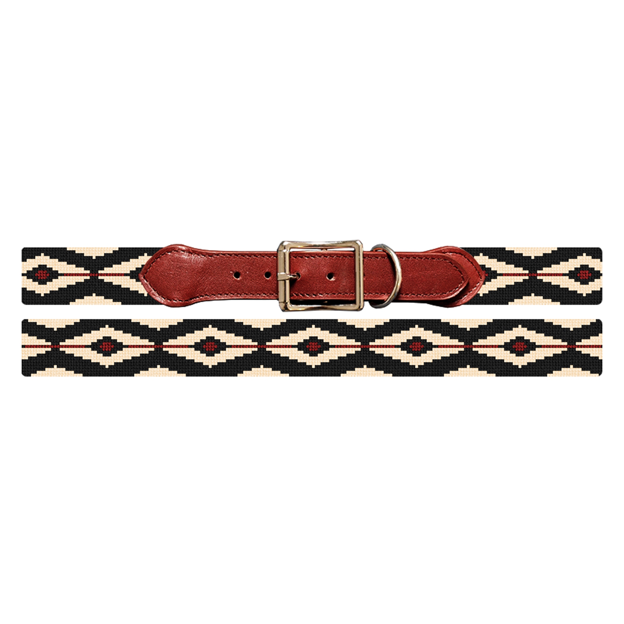 Linear Diamonds Needlepoint Dog Collar