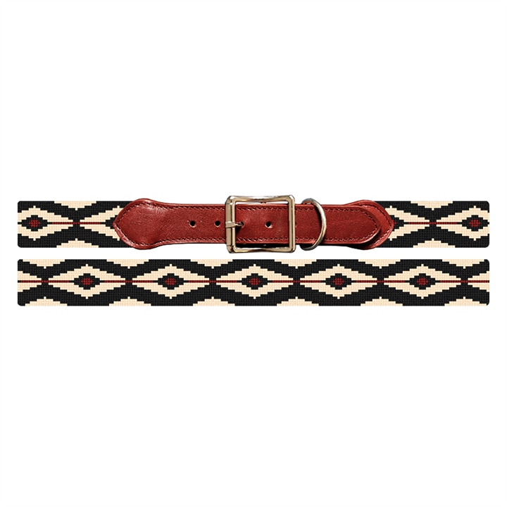 Linear Diamonds Needlepoint Dog Collar