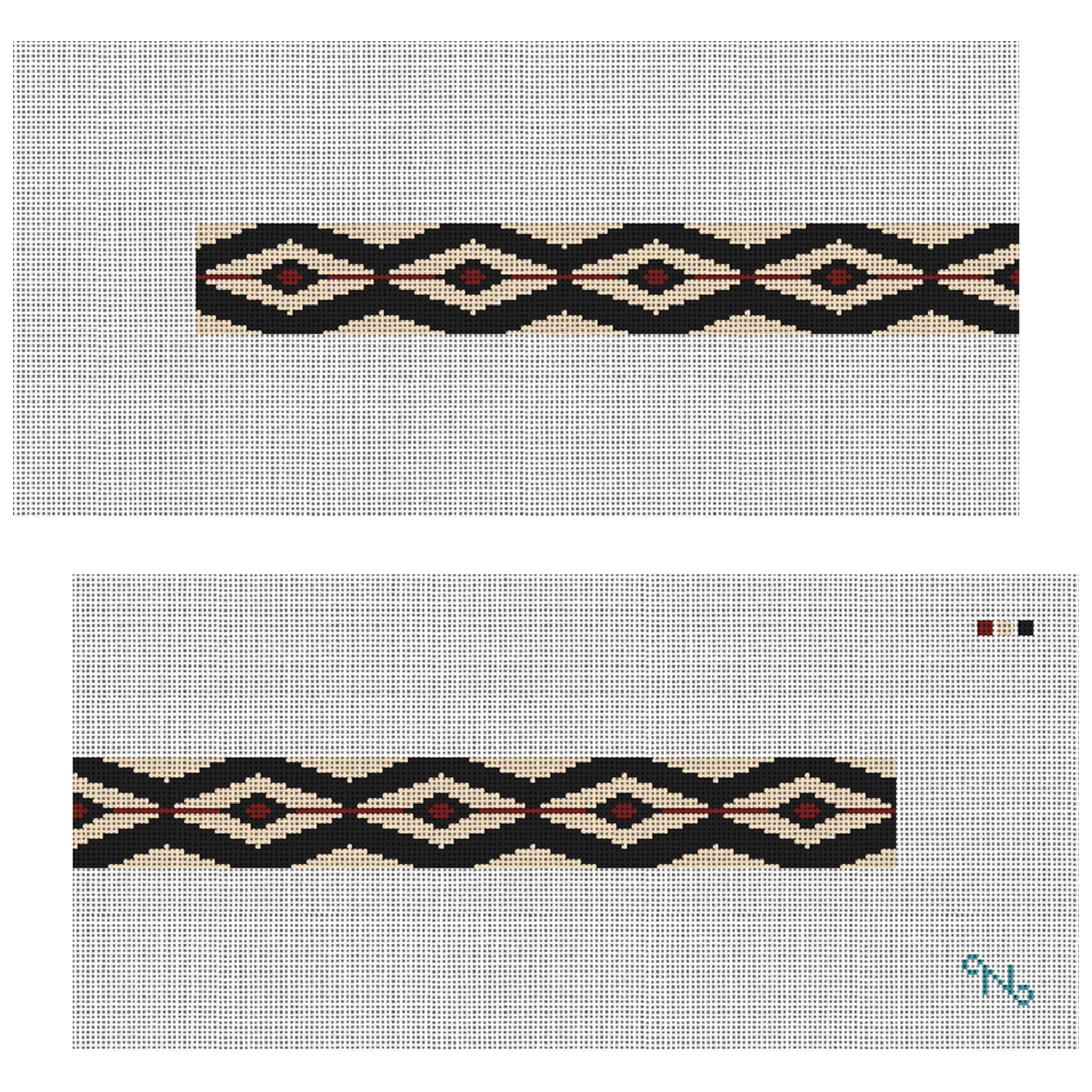 Linear Diamonds Needlepoint Dog Collar Kit
