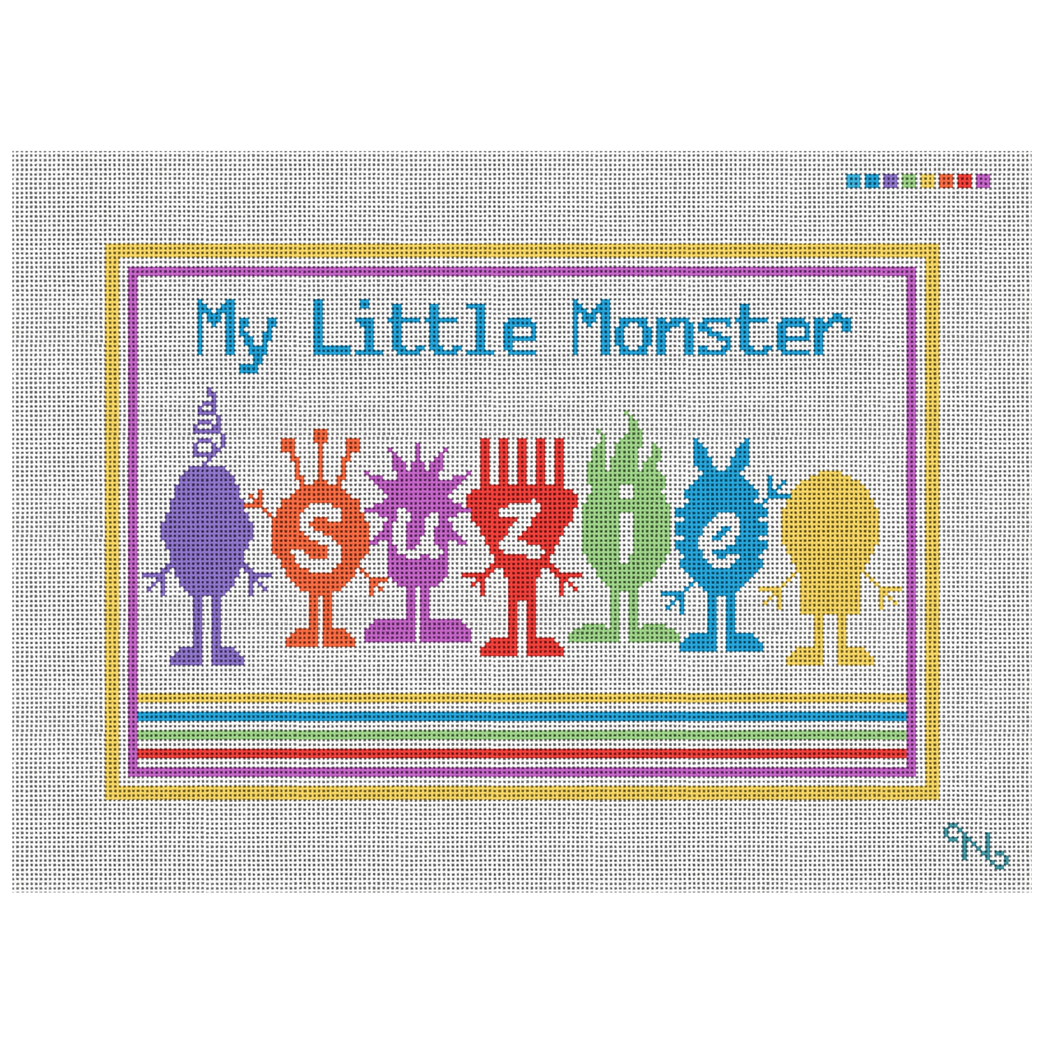 Little Monsters Kids Needlepoint Pillow Kit