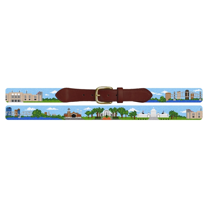 Little Rock Arkansas Landscape Needlepoint Belt