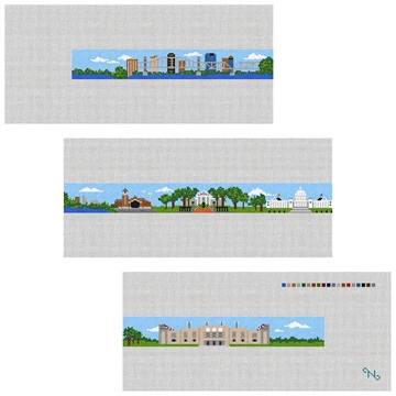 Little Rock Arkansas Needlepoint Belt Kit Stitched Preview