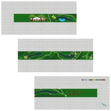 Little Rock Golf Course Needlepoint Belt Kit Stitched Preview