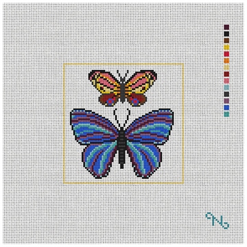 Lively Butterflies Needlepoint Coaster Kit